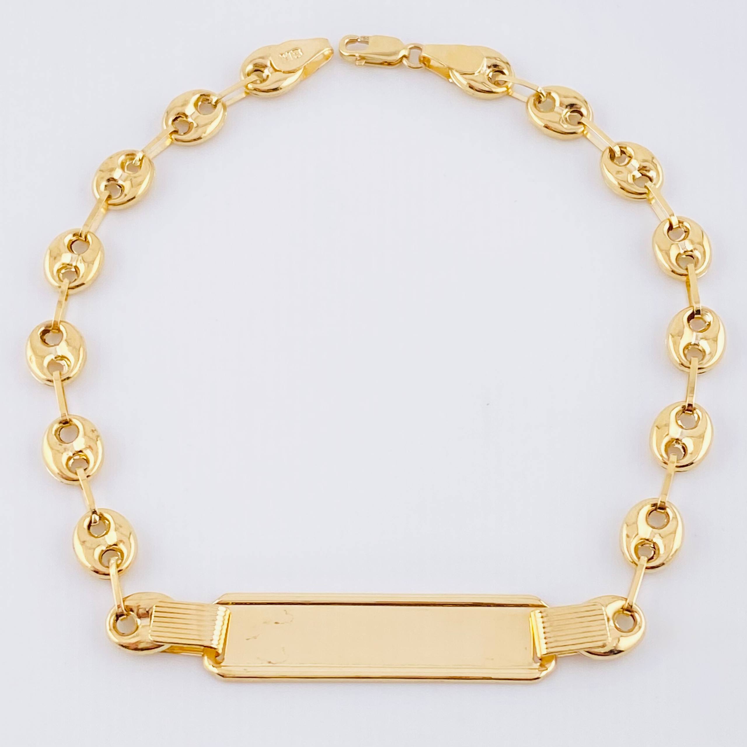 GC Robust Plate Bracelet 5.3gr / 8 1/4 in / 6.3mm Yellow Gold 18K *