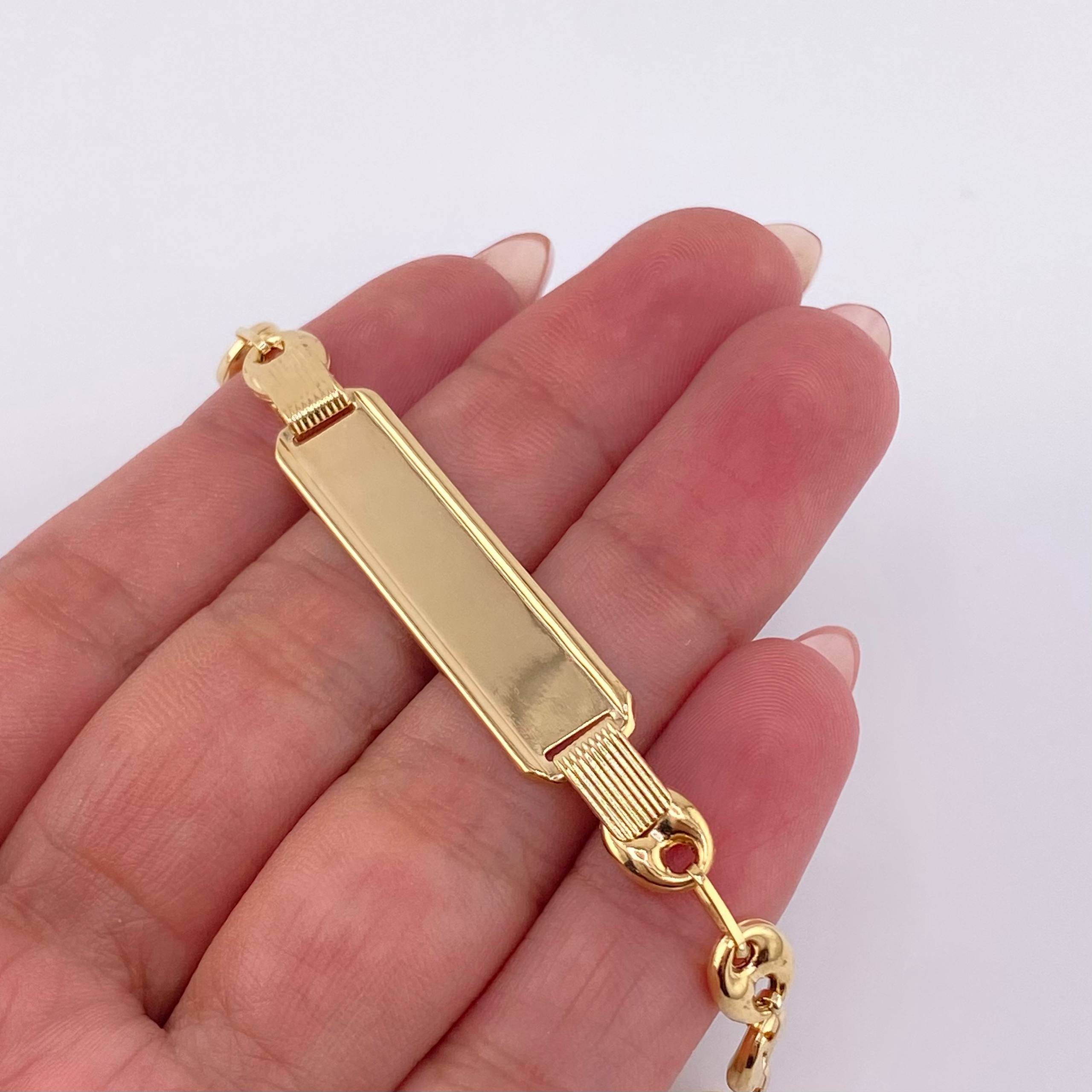 GC Robust Plate Bracelet 5.3gr / 8 1/4 in / 6.3mm Yellow Gold 18K *