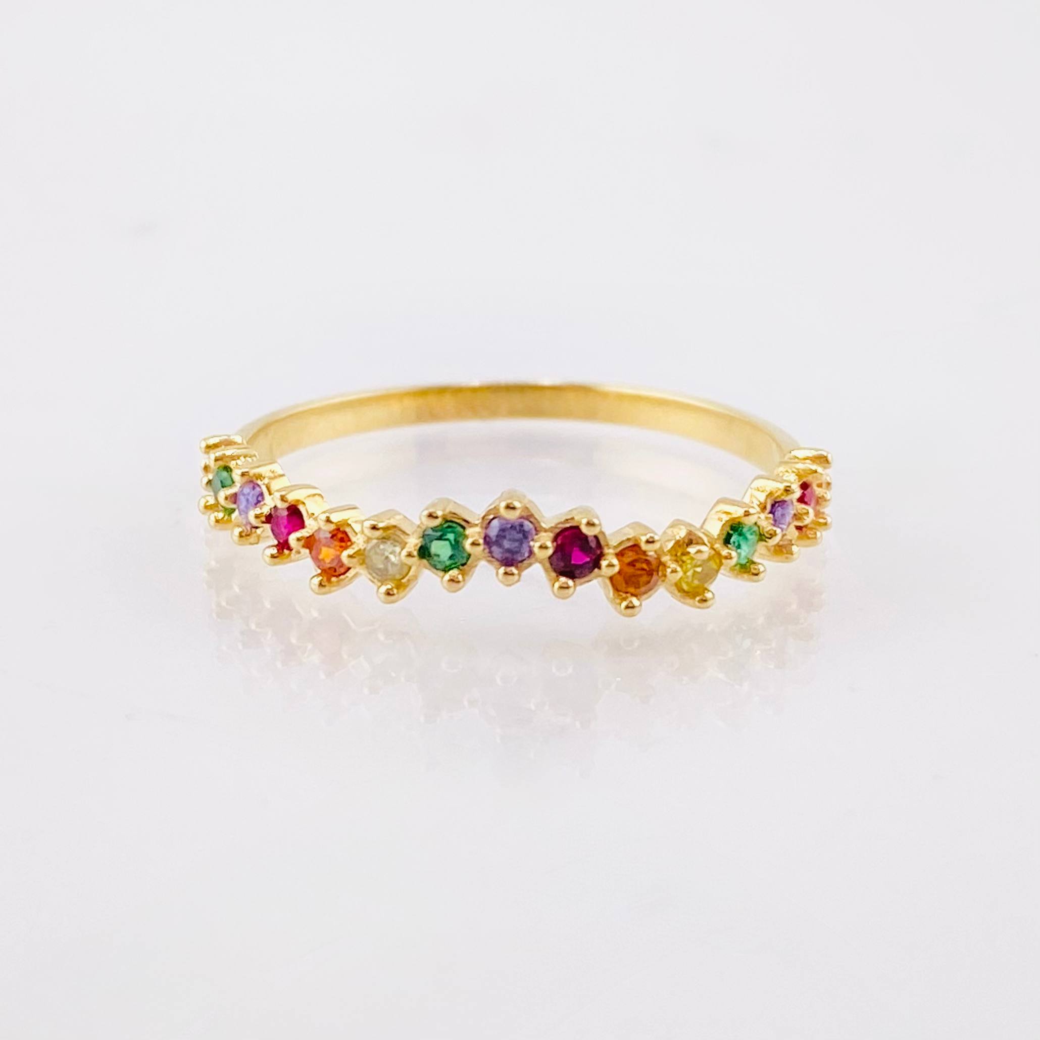 Anillo Ola Carril 1.3gr / T6 3/4 / Oro Amarillo 18K ©
