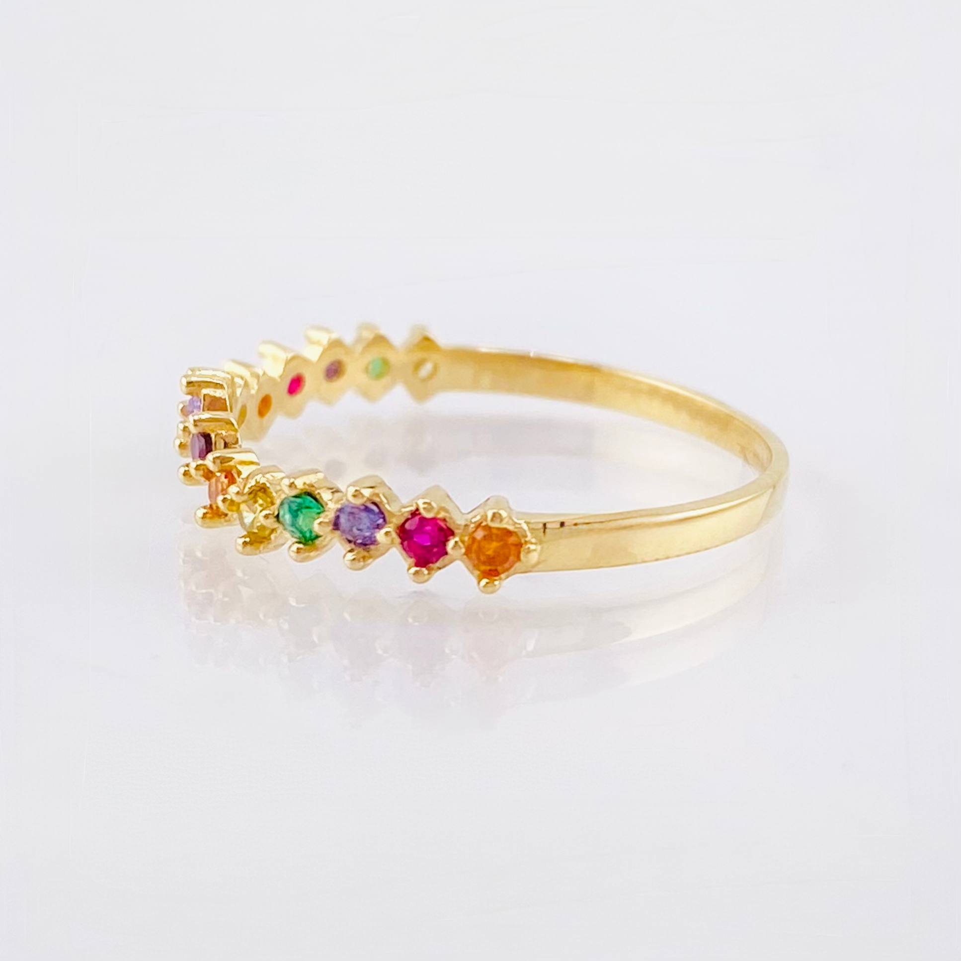 Anillo Ola Carril 1.3gr / T6 3/4 / Oro Amarillo 18K ©