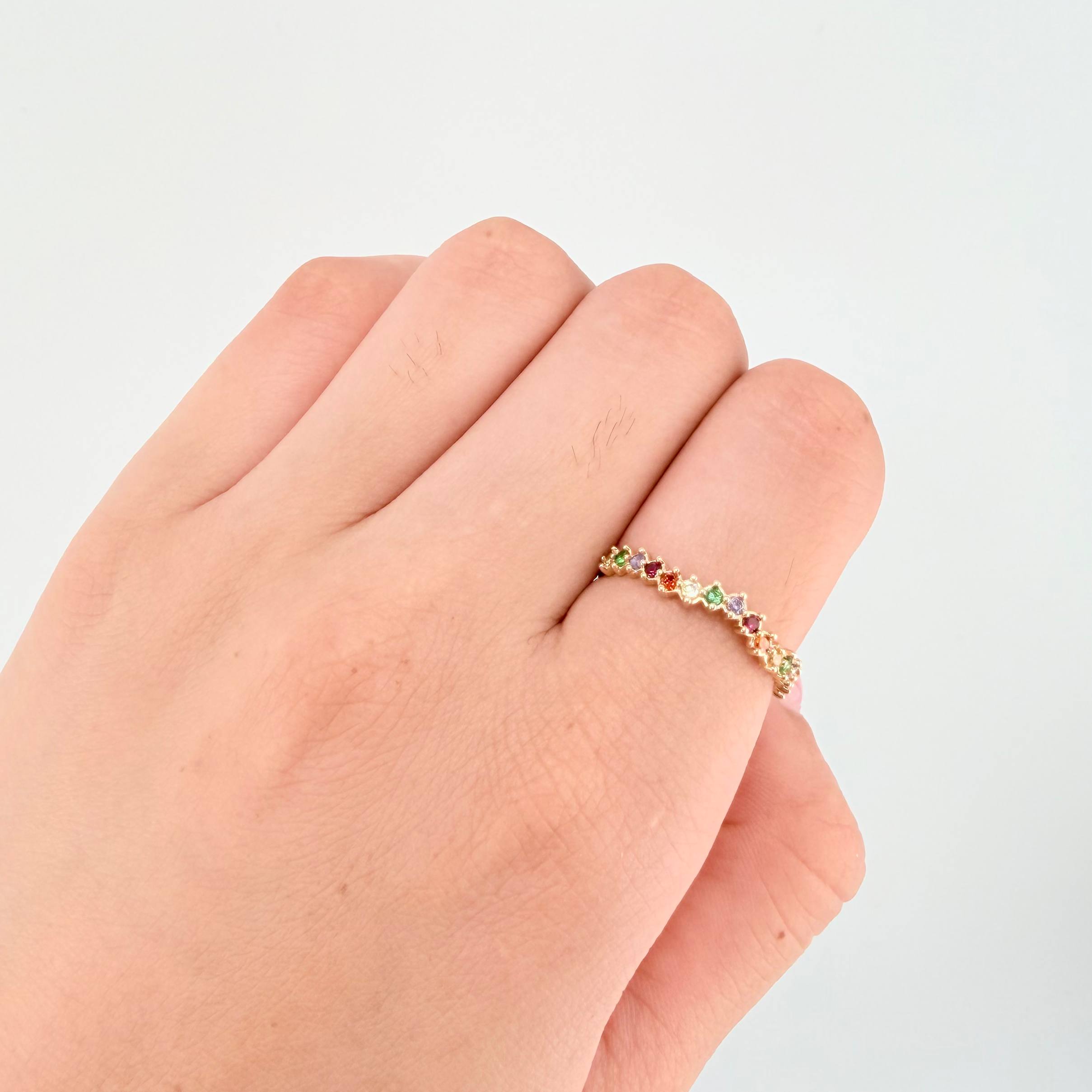 Anillo Ola Carril 1.3gr / T6 3/4 / Oro Amarillo 18K ©