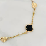 Pulso Aro Seguido Trebol 3g / 7 in / 1.62mm Oro Amarillo 18K