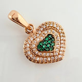 Dije Corazon 3.4gr / 1 in / Dos Oros Negro Rosa 18K %