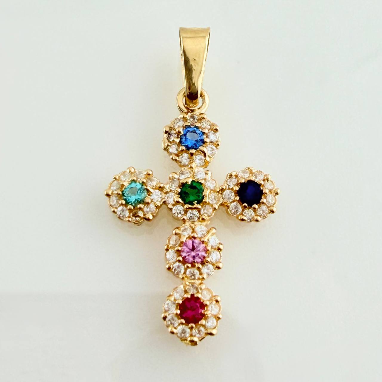 Dije Cruz Tupida 1.45gr / 1 in / Oro Amarillo 18K %
