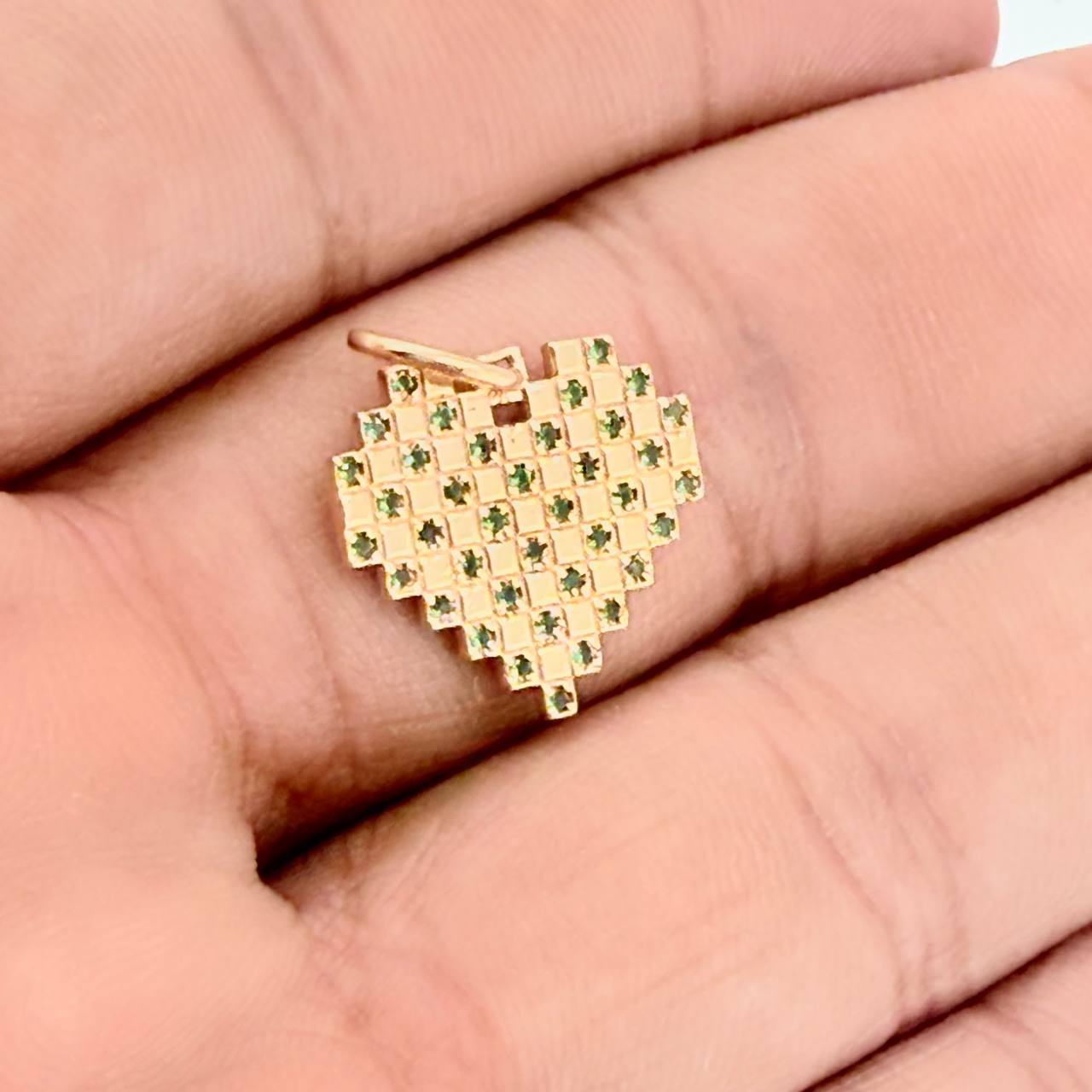Heart Grid Pendant 2.05gr / 3/4 in / Yellow Gold 18K %