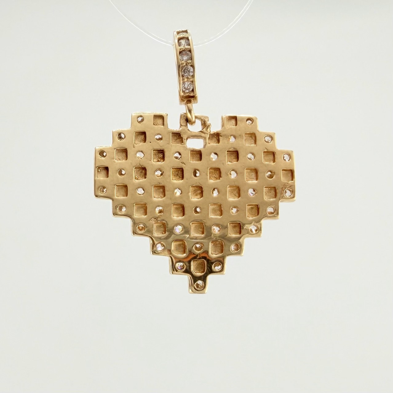Heart Grid Pendant 2.35gr / 3/4 in / Yellow Gold 18K %