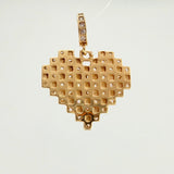Heart Grid Pendant 2.35gr / 3/4 in / Yellow Gold 18K %
