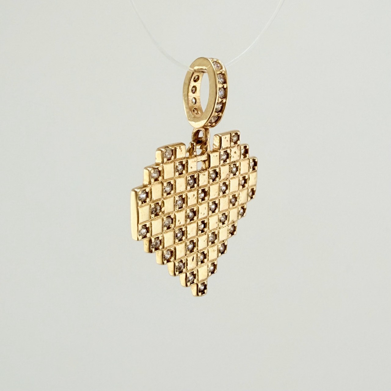 Heart Grid Pendant 2.35gr / 3/4 in / Yellow Gold 18K %