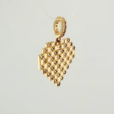 Heart Grid Pendant 2.35gr / 3/4 in / Yellow Gold 18K %
