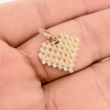 Heart Grid Pendant 2.35gr / 3/4 in / Yellow Gold 18K %