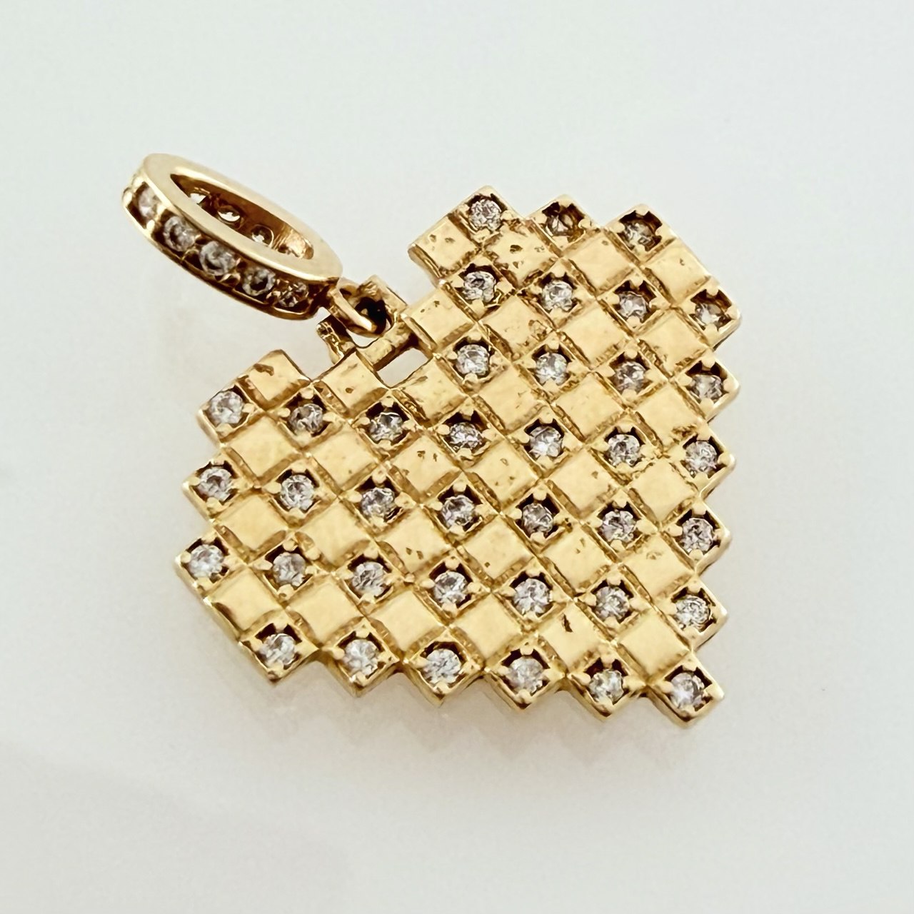 Heart Grid Pendant 2.35gr / 3/4 in / Yellow Gold 18K %