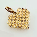Heart Grid Pendant 2.35gr / 3/4 in / Yellow Gold 18K %