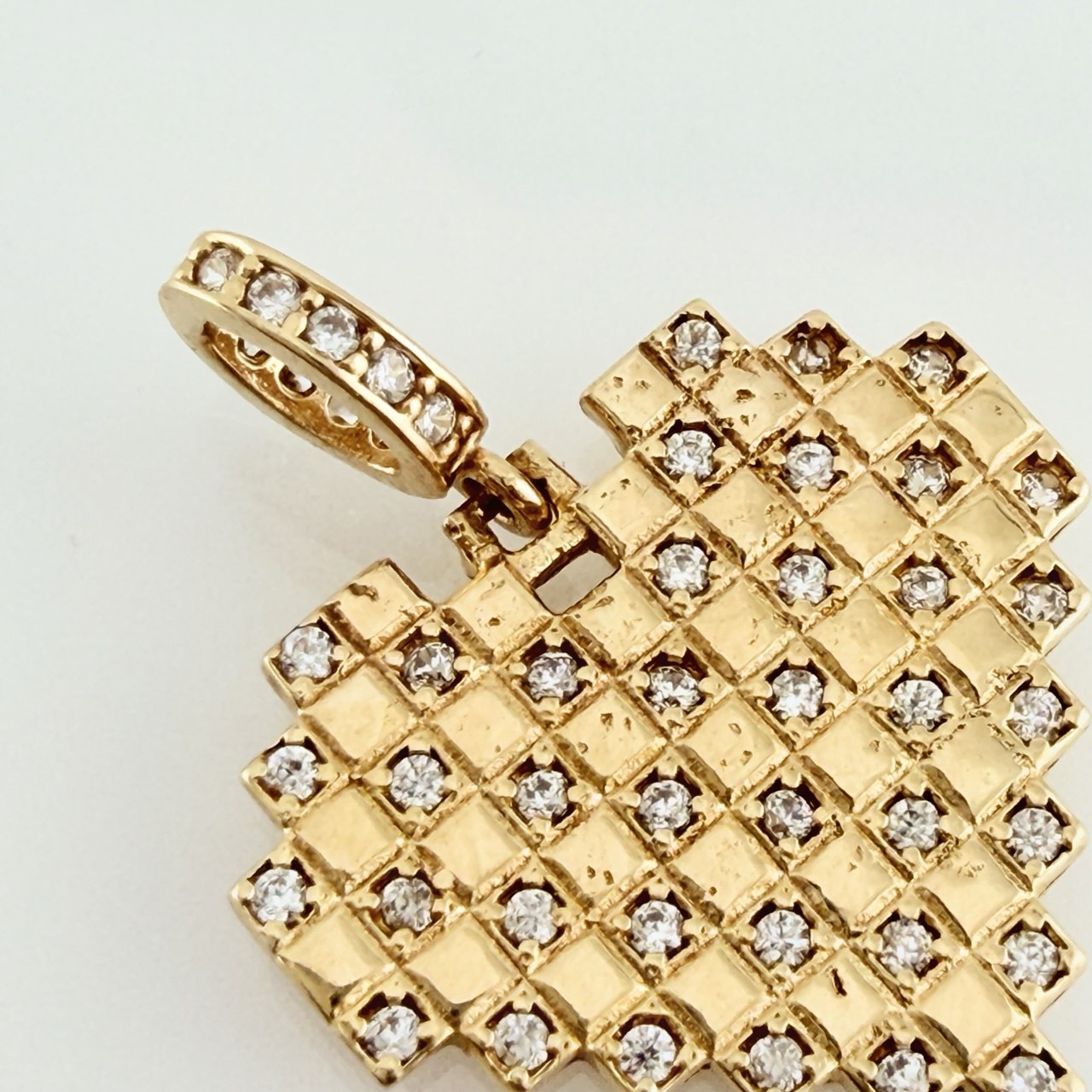 Heart Grid Pendant 2.35gr / 3/4 in / Yellow Gold 18K %