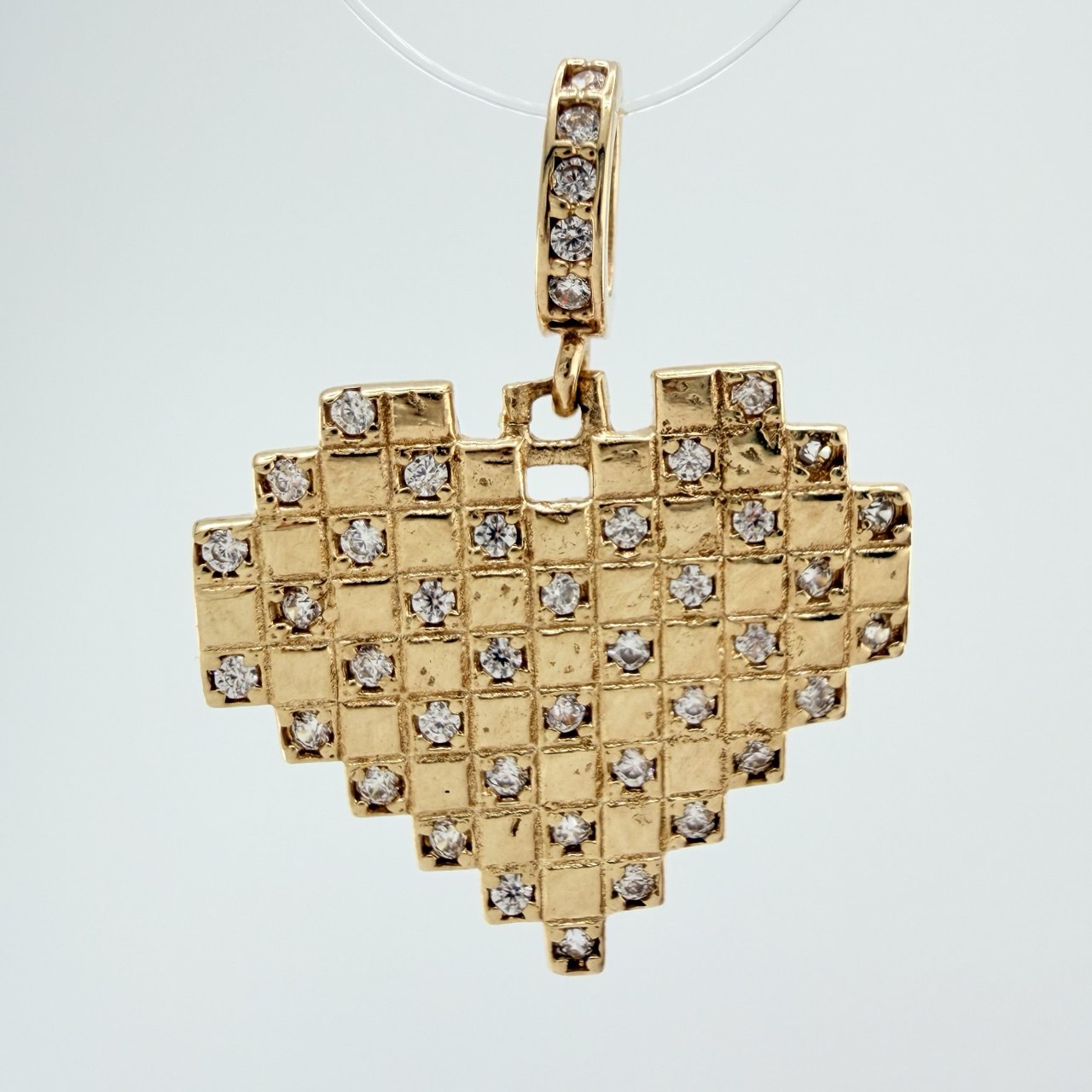 Heart Grid Pendant 2.35gr / 3/4 in / Yellow Gold 18K %