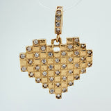 Heart Grid Pendant 2.35gr / 3/4 in / Yellow Gold 18K %