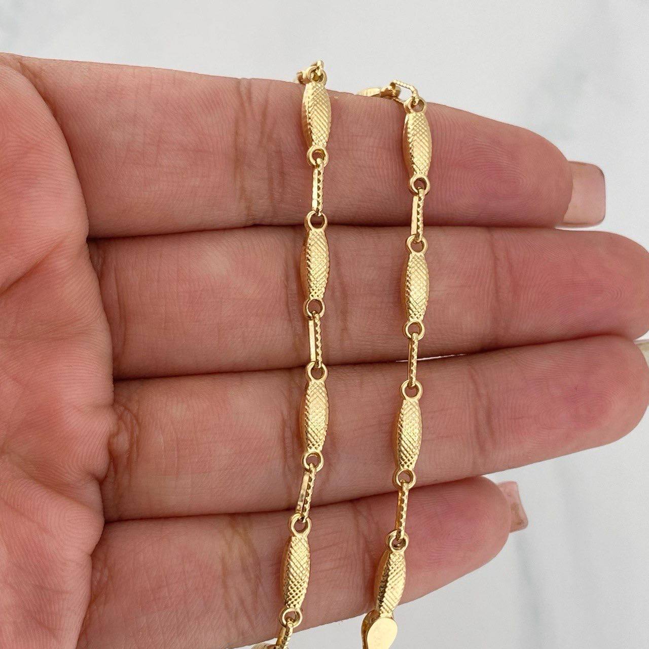 Rustic Link Bracelet 3.8 g / 8 1/4 in / 1.3 mm 18K Yellow Gold