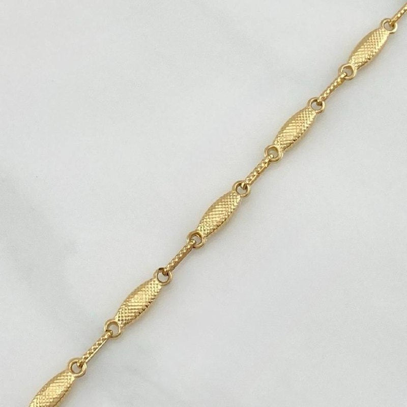 Rustic Link Bracelet 3.8 g / 8 1/4 in / 1.3 mm 18K Yellow Gold