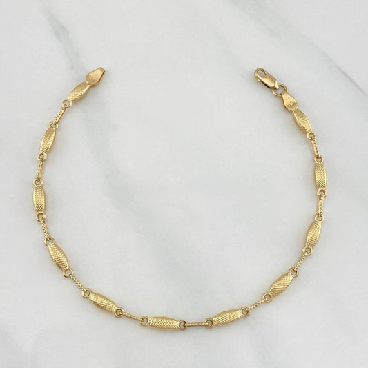 Pulso Rustico Eslabon 3.8 g / 8 1/4 in / 1.3 mm Oro Amarillo 18K