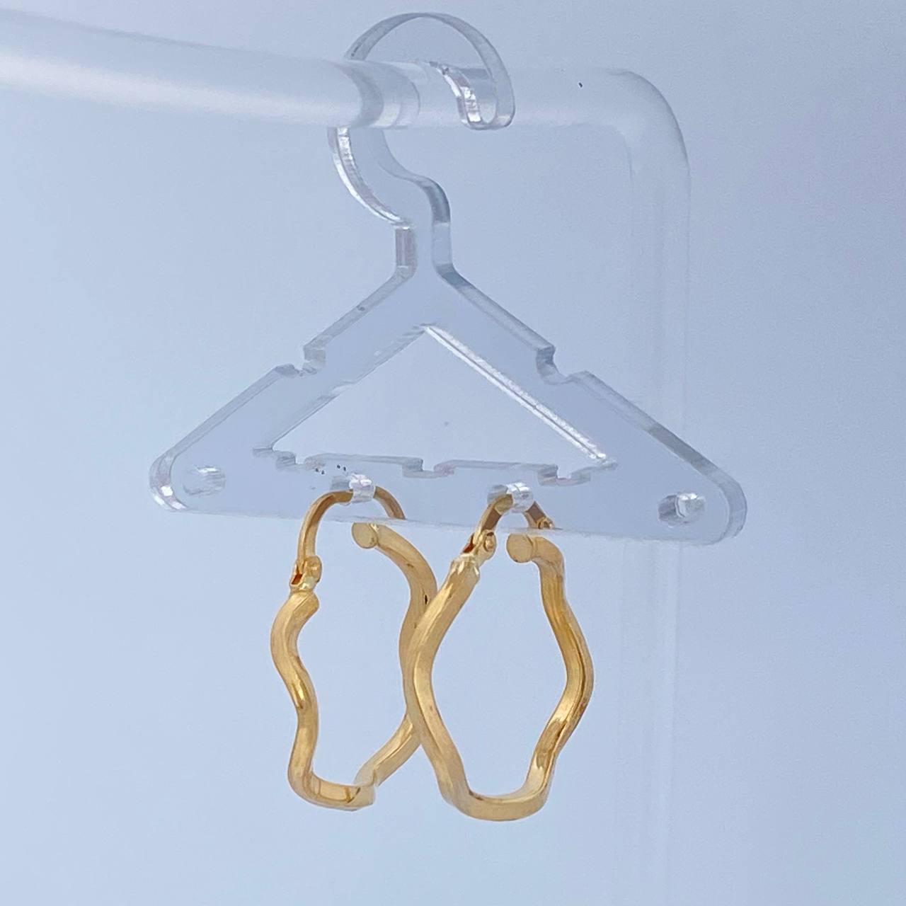 Hoop Earrings Tiles 1.65gr / 0.8in / 18K Gold +0$