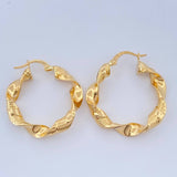 Hoop Earrings Amber 3.35gr / 1 1/4 in / 18K Gold