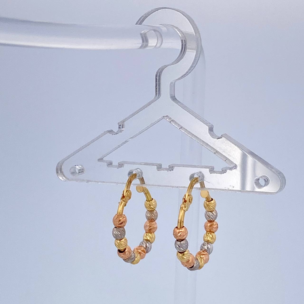 Military Hoop Earrings 2gr / 3/4 in / Three 18K Golds