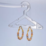 Military Hoop Earrings 2gr / 3/4 in / Three 18K Golds