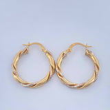 Sari Hoop Earrings 2.2gr / 3/4 in / 18K Gold Yellow White &