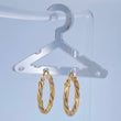 Sari Hoop Earrings 2.2gr / 3/4 in / 18K Gold Yellow White &