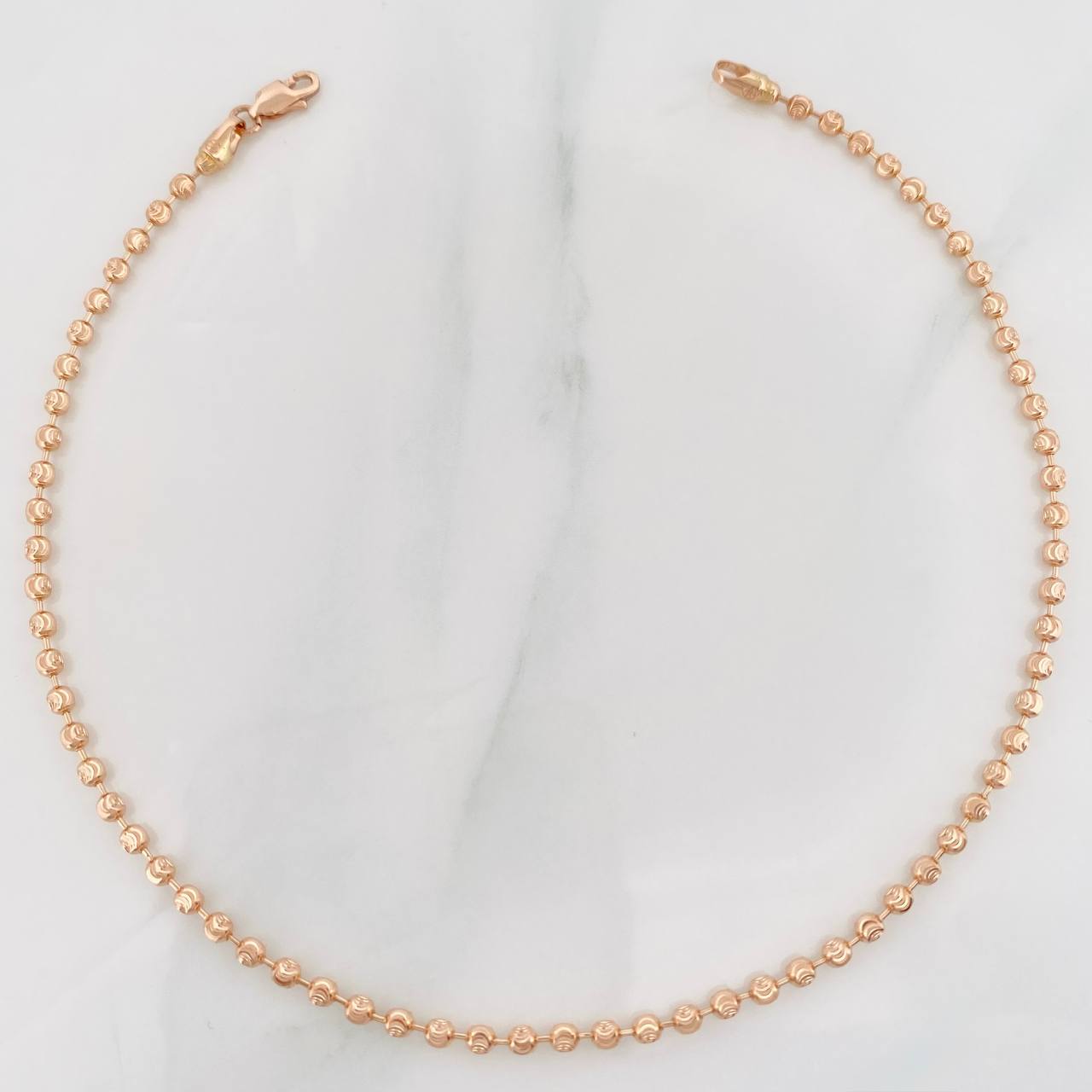 Anklet Military Half Moon 4.5g / 9 1/2 in / 2.3mm Rose Gold 18K