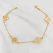 Spike Clover Bracelet 3.55g / 7 1/2 in / 1.31mm 18K Yellow Gold