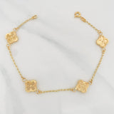 Spike Clover Bracelet 3.55g / 7 1/2 in / 1.31mm 18K Yellow Gold