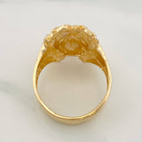 Christ Face Ring 8.65g / T10 1/2 Two-Tone Yellow White Gold 18K