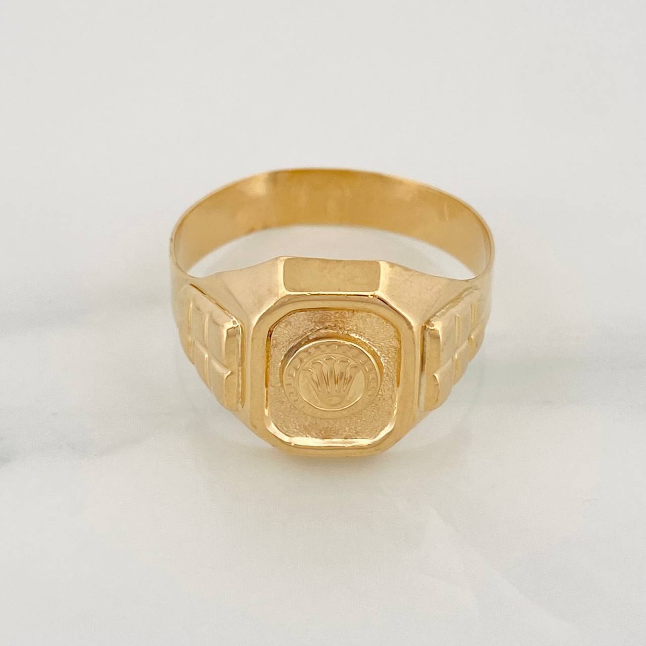 Anillo Sello Corona 3.95g / T10 3/4 Oro Amarillo 18K