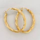 Candongas Mary Ovalada 4.5g / 1 1/4 in Oro Amarillo 18K