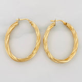 Candongas Mary Ovalada 4.5g / 1 1/4 in Oro Amarillo 18K