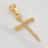 Dije Cruz Clavo 2.4g / 1 1/4 in Oro Amarillo 18K