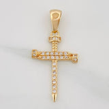 Dije Cruz Clavo 2.4g / 1 1/4 in Oro Amarillo 18K
