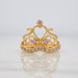 Anillo Corona Corazones 2.35g / T6 1/4 Oro Amarillo 18K
