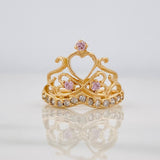 Anillo Corona Corazones 2.35g / T6 1/4 Oro Amarillo 18K