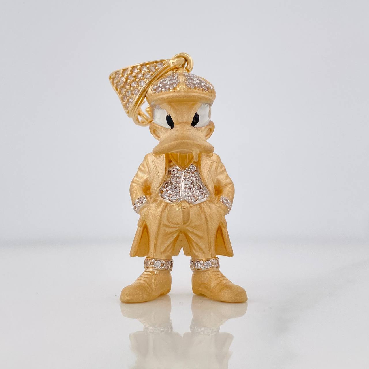 Dije Pato Serio 9.2g / 1 3/4 in Dos Oros Amarillo Blanco 18K