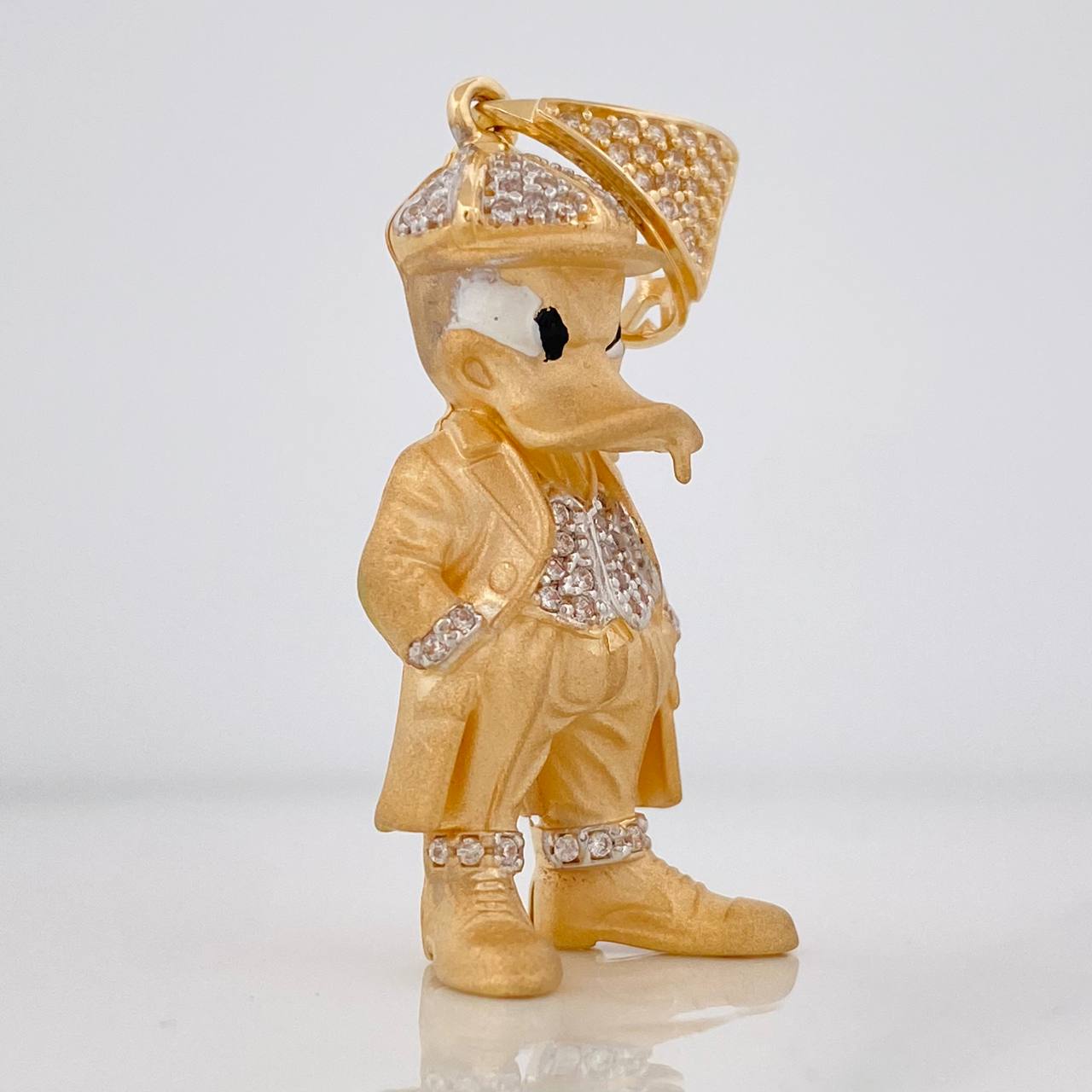 Dije Pato Serio 9.2g / 1 3/4 in Dos Oros Amarillo Blanco 18K