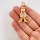 Dije Pato Serio 9.2g / 1 3/4 in Dos Oros Amarillo Blanco 18K