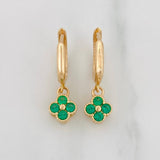 Hoop Earrings Flowers 2.1g / 3/4 in Yellow Gold 18K