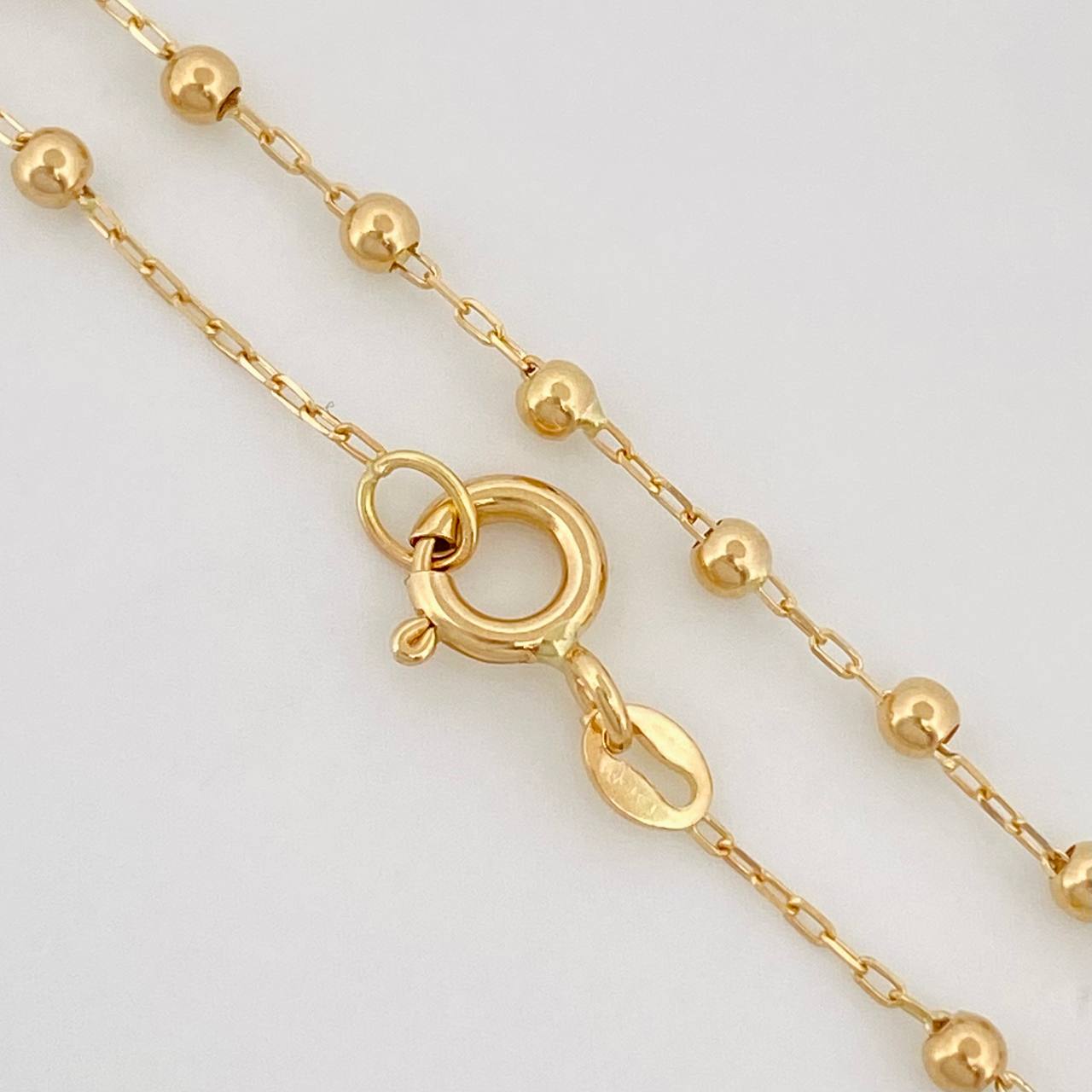 Denario Chain Miraculous Virgin Cross 2.7g / 18 in / 2.2mm Yellow Gold 18K