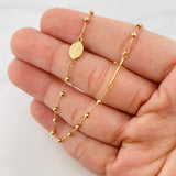 Denario Chain Miraculous Virgin Cross 2.7g / 18 in / 2.2mm Yellow Gold 18K