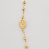 Miraculous Virgin Rosary Chain Cross 2.7g / 18 in / 2.5mm Yellow Gold 18K