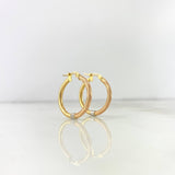 Candongas Fanny 2.85gr / 2.3cm / Lisas Entorchadas - Linea Punteada Tres Oros 18K