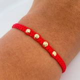 Pulsera Tejida Roja 0.45gr / Oro Amarillo 18K &