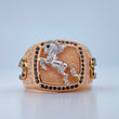 Anillo Herradura Caballo 6.8gr / T11 / Dos Oros Blanco Rosa 18K $