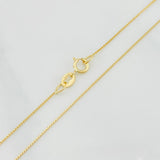 Set Venetian Chain + Pendant Cross with Emerald Center Stone 0.03pts / 1.45g / 15 3/4 in 18K Yellow Gold